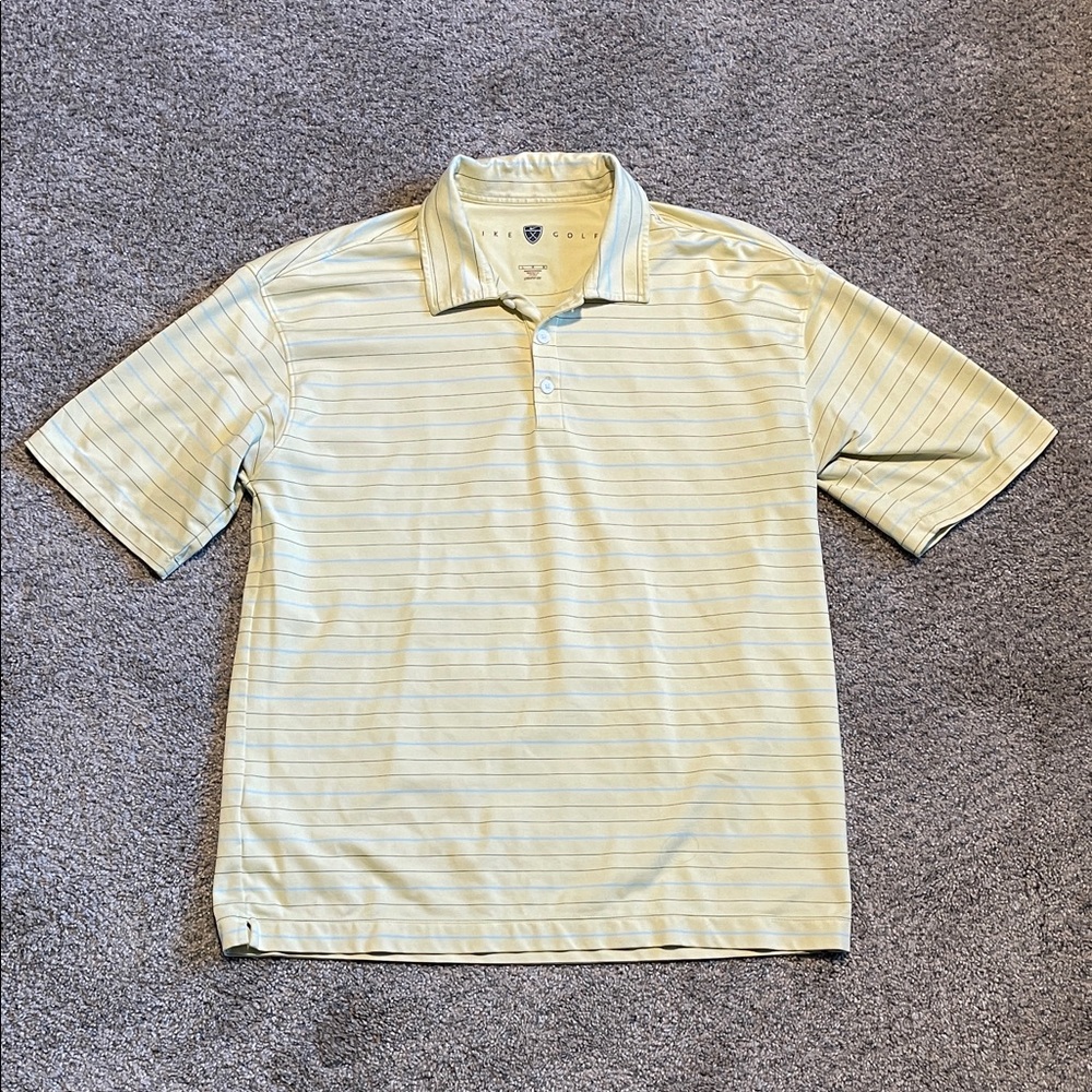 Vintage Nike Yellow Striped Polo Shirt